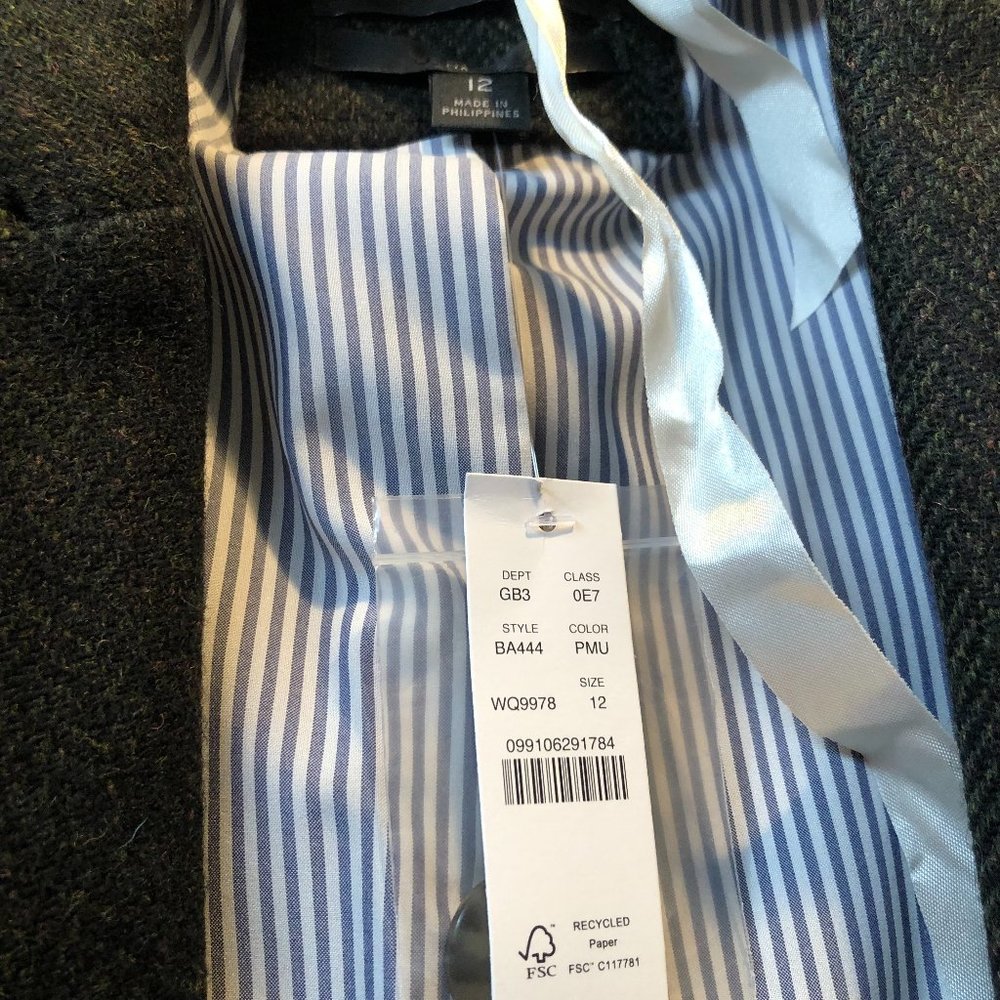 Sz 12 J Crew Parke Blazer Pine Multi NWT